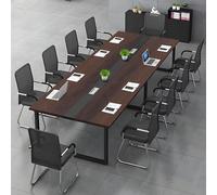 Mesa de conferencias grande para oficina y sala de reuniones, escritorio rectangular largo para 6-20 personas, gestión de cables, almohadillas ajustables, fácil montaje (sillas no incluidas)