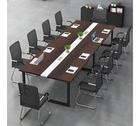 Mesa de conferencias grande para oficina y sala de reuniones, escritorio rectangular largo para 6-20 personas, gestión de cables, almohadillas ajustables, fácil montaje (sillas no incluidas)