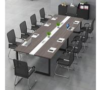 Mesa de conferencias grande para oficina y sala de reuniones, escritorio rectangular largo para 6-20 personas, gestión de cables, almohadillas ajustables, fácil montaje (sillas no incluidas)