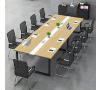 Mesa de conferencias grande para oficina y sala de reuniones, escritorio rectangular largo para 6-20 personas, gestión de cables, almohadillas ajustables, fácil montaje (sillas no incluidas)