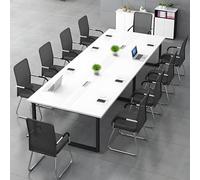 Mesa de conferencias grande para oficina y sala de reuniones, escritorio rectangular para 6 a 20 personas, fácil montaje, gestión de cables, patas ajustables, diseño moderno, espacio de trabajo
