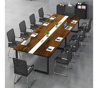 Mesa de conferencias grande para reuniones de oficina, escritorio rectangular para 6-20 personas, fácil montaje, gestión de cables, patas ajustables, ideal para salas de juntas y espacios