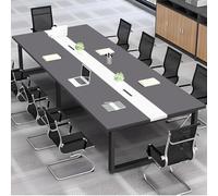 Mesa de conferencias moderna, escritorio grande para reuniones de oficina con marco de metal, superficie resistente a los arañazos, colores ideales para salas de juntas, salas de entrenamiento y