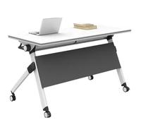 Mesa de conferencias móvil con ruedas, diseño plegable para oficina y salas de entrenamiento, configuración moderna y funcional