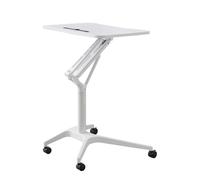 Mesa de conferencias móvil, escritorio/soporte de presentación móvil de altura ajustable; las estaciones de trabajo móviles son de altura ajustable; adecuadas for oficinas, escuelas(White)