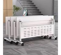 Mesa de conferencias móvil, mesa de reuniones plegable con ruedas bloqueables, marco de metal que ahorra espacio para seminarios y eventos de entrenamiento de oficina