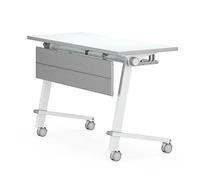 Mesa de conferencias móvil plegable con paneles de privacidad bloqueables y ruedas, mesa de entrenamiento grande para uso en la oficina (55 x 16 x 29 pulgadas), muebles versátiles para reuniones