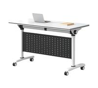 Mesa de conferencias móvil sobre ruedas, mesa de entrenamiento de fácil montaje con divisor, escritorio portátil para seminarios (62 x 23.6 x 29.5 pulgadas), ideal para reuniones y talleres