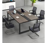 Mesa de conferencias para 10 personas, mesa rectangular grande para reuniones y seminarios con marco de metal resistente, moderna mesa de entrenamiento y sala de juntas para oficina y sala de
