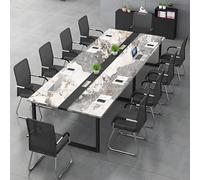 Mesa de conferencias para oficina y sala de reuniones, escritorio rectangular largo para 6-20 personas, gestión de cables, almohadillas ajustables, fácil montaje