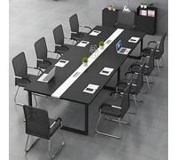 Mesa de conferencias para oficina y sala de reuniones, escritorio rectangular largo para 6-20 personas, gestión de cables, almohadillas ajustables, fácil montaje