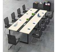 Mesa de conferencias para oficina y sala de reuniones, escritorio rectangular largo para 6-20 personas, gestión de cables, almohadillas ajustables, fácil montaje
