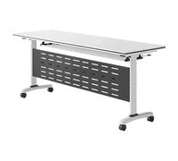 Mesa de conferencias plegable con ruedas bloqueables, mesa de entrenamiento móvil, versátil mesa de reuniones rectangular para oficinas, salas de conferencias y cursos de formación
