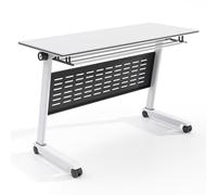 Mesa de conferencias plegable con ruedas bloqueables, mesa de entrenamiento rectangular rodante para un fácil montaje, mesa de reunión portátil (55.1 x 19.6 x 29.5 pulgadas)