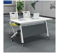 Mesa de conferencias plegable con ruedas - Mesa de reunión ajustable con tapa abatible perfecta para oficinas, 120 x 50 x 75 cm, juego de 6, ideal para colaboración y eventos