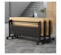 Mesa de conferencias plegable con ruedas, mesa de reunión rectangular con tapa abatible para oficina, seminario, entrenamiento, 55 x 20 x 30 pulgadas, solución portátil y que ahorra espacio