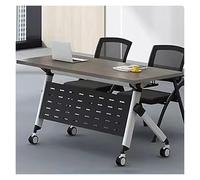 Mesa de conferencias plegable con ruedas, mesa de reunión rectangular grande para seminarios, oficina o evento, mesa plegable portátil de 55 x 16 x 30 pulgadas