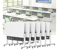 Mesa de conferencias plegable con ruedas, mesa móvil abatible para seminario y entrenamiento para oficina, sala de reuniones y aula, compacta 47.2 x 23.6 x 29.5 pulgadas