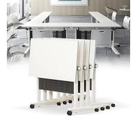 Mesa de conferencias Plegable con Ruedas para Oficina y Sala de formación, 140 x 39 cm (Paquete de 4)