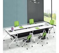 Mesa de conferencias plegable con ruedas silenciosas, mesa de entrenamiento móvil para sala de reuniones de oficina, solución portátil que ahorra espacio