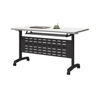 Mesa de conferencias Plegable con Tapa abatible, diseño Modular Rectangular portátil para oficinas y Salas de formación, Ruedas móviles, solución Que Ahorra Espacio, Ideal para reuniones.