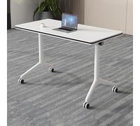 Mesa de conferencias plegable con tapa abatible y ruedas silenciosas, impermeable, portátil, para oficina, aula y seminario, tamaño 63 x 23.6 x 29.1 pulgadas, color A