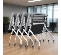 Mesa de conferencias Plegable de 140 cm con Ruedas bloqueables: Mueble móvil para Salas de reuniones, diseño abatible para fácil Almacenamiento, Ideal para capacitaciones y Eventos en la ofi