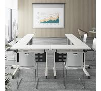 Mesa de conferencias plegable, escritorio de computadora móvil para oficina, mesa grande de seminario, mesa de sala de reuniones móvil