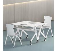 Mesa de conferencias plegable, mesa cuadrada móvil para oficinas y aulas OpenPlan, diseño versátil que ahorra espacio, perfecto para reuniones y eventos