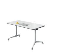 Mesa de conferencias plegable, mesa de entrenamiento móvil con ruedas silenciosas para sala de reuniones, estudio, impresora, podcast, diseño de ahorro de espacio, paquete de 2 (23.6 pulgadas de