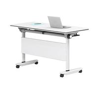 Mesa de conferencias plegable, mesa de reuniones móvil con ruedas de bloqueo, diseño moderno con tapa abatible, mesa grande de entrenamiento de oficina, versátil para uso doméstico y de oficina