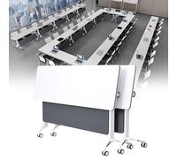 Mesa de conferencias plegable, moderna mesa de reuniones móvil para oficina y aula, mesa de entrenamiento portátil para eventos y espacios, fácil almacenamiento y configuración
