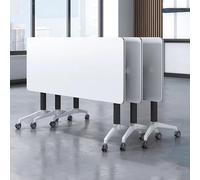 Mesa de conferencias plegable moderna portátil con ruedas, diseño que ahorra espacio para reuniones de oficina, espacios de trabajo colaborativos y eventos, ligera, fácil de mover