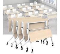 Mesa de conferencias plegable móvil con ruedas, diseño abatible para salas de reuniones y entrenamiento, mesa de seminario y sala de juntas (47.2 x 23.6 pulgadas), ideal para oficina y eventos