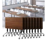Mesa de conferencias plegable móvil con ruedas, mesa de reunión abatible para oficina y hogar, paquete de 8 mesas de seminario y sala de juntas, altura ajustable de 55.1 x 23.6 pulgadas
