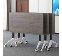 Mesa de conferencias plegable móvil, diseño rectangular abatible con 4 ruedas de bloqueo para oficinas, aulas y salas de reuniones, solución modular que ahorra espacio