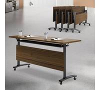 Mesa de conferencias plegable portátil con ruedas bloqueables, mesa de reuniones duradera para oficina y aula, asientos de 2 a 10 personas, ideal para eventos y reuniones