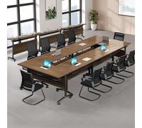 Mesa de conferencias plegable portátil con ruedas, diseño abatible, juego de 6 piezas para oficina y sala de entrenamiento, mesas de reuniones que ahorran espacio, ligeras y versátiles, ideales para