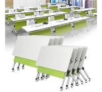 Mesa de conferencias plegable portátil con ruedas, escritorio plegable que ahorra espacio para oficina, aula y diseño HomeEasyMove para un uso versátil
