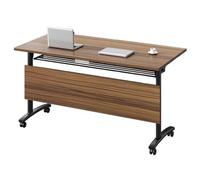 Mesa de conferencias plegable portátil con ruedas, mesa de reunión rectangular para oficina, escuela y entrenamiento, diseño de estilo deflector que ahorra espacio para un uso versátil