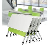 Mesa de conferencias Plegable portátil, Mesa de seminario Moderna y móvil, Escritorio de capacitación con Ruedas for Estaciones de Trabajo y aulas Multimedia.(62.9"x23.6"x29.5")