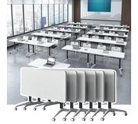 Mesa de conferencias plegable sobre ruedas, mesa de reunión móvil con cerradura, ideal para oficina en casa, disponible en paquetes de 1 a 8