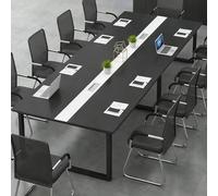Mesa de conferencias rectangular, banco de trabajo modular moderno, mesas de madera maciza con capacidad para 8-10 personas, adecuada para centros de formación y salas de reuniones de negocios C 2.4M