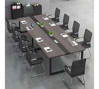 Mesa de conferencias rectangular grande para oficina y sala de reuniones - Asientos de 6 a 20 pies ajustables para organización de cables, fácil montaje, perfecta para reuniones de equipo y