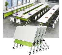 Mesa de conferencias rectangular para reuniones, seminarios de negocios, cursos de formación y eventos, diseño plegable para 2-3 personas, perfecta para salas de conferencias y escuelas (63 x 24 x