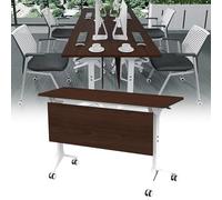 Mesa de conferencias rectangular plegable, diseño moderno que ahorra espacio para reuniones de oficina y hogar, ligera y portátil, ideal para eventos de negocios y reuniones