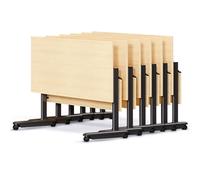 Mesa de conferencias y Escritorio de capacitación con Tapa abatible, Mesa de capacitación apilable sobre Ruedas, mesas de reuniones móviles con Separador, fácil Montaje, Juego de 6