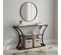 Mesa de Consola con Patas Curvas, Superficie Extendida, para , Pasillo, Dormitorio, Marrón