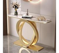 Mesa de Consola, Consola de Entrada Moderna y Ligera de Lujo con losa de Roca y Marco Dorado Personalizado. Mesas de Pasillo multifunción, sofá para Pasillo, Sala de Estar y vestíbulo (Multicolor, 10