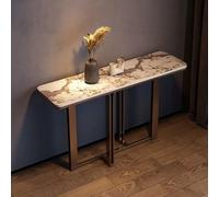 Mesa de Consola, Mesa de Entrada Estrecha y Minimalista de losa de Roca con Patas de Acero Inoxidable, Mesa de sofá con Esquinas Redondeadas, Ideal para Pasillo, Dormitorio, Sala de Estar y vestíbulo